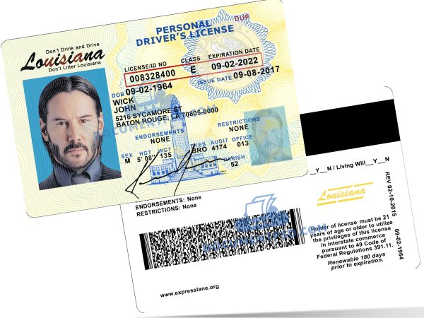 Lousiana Driver License PSD Template