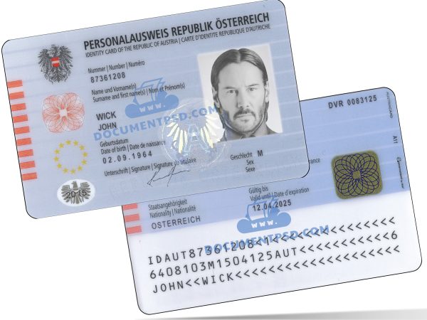 Austria ID Card 2010 PSD Template