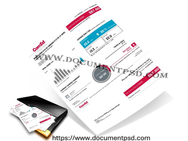 ComEd electricity bill United States PSD Template