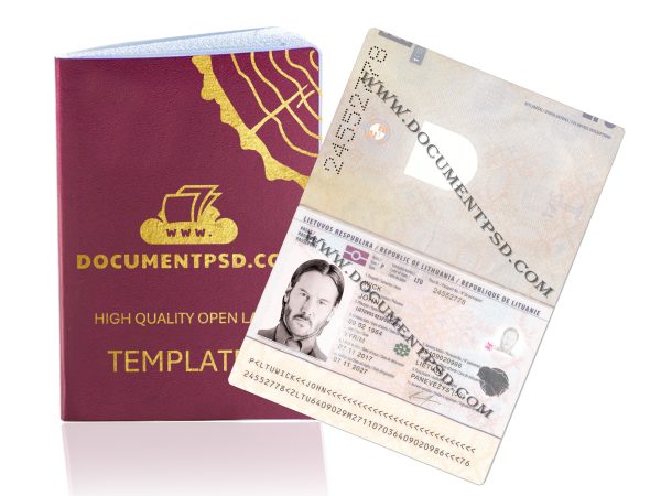 Lithuania Passport PSD Template