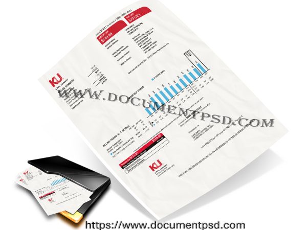 KU Electricity Bill PSD Template