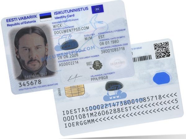 Estonia ID  NEW 2021 PSD Template