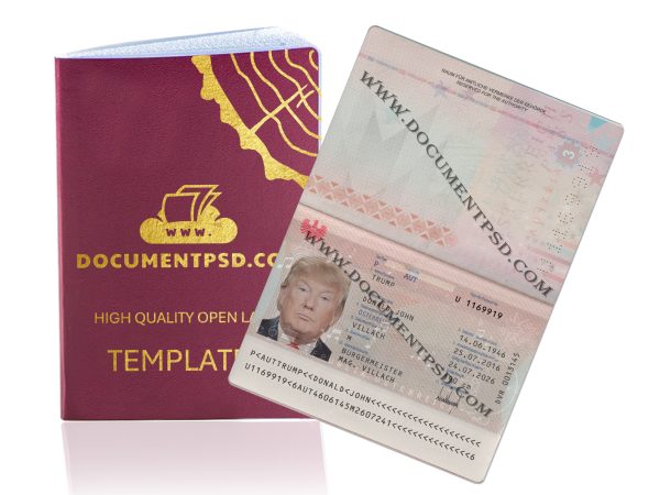 Austria Passport PSD Template