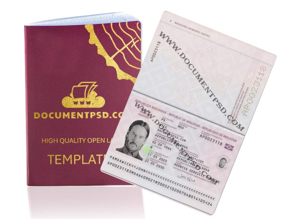 Moldova Passport NEW 2023 PSD Template