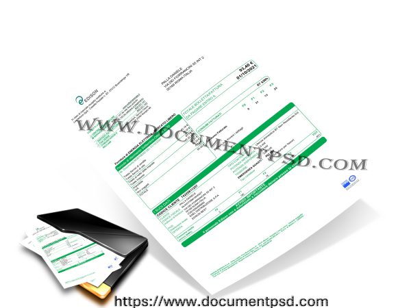 Edison Electricity Invoice PSD Template