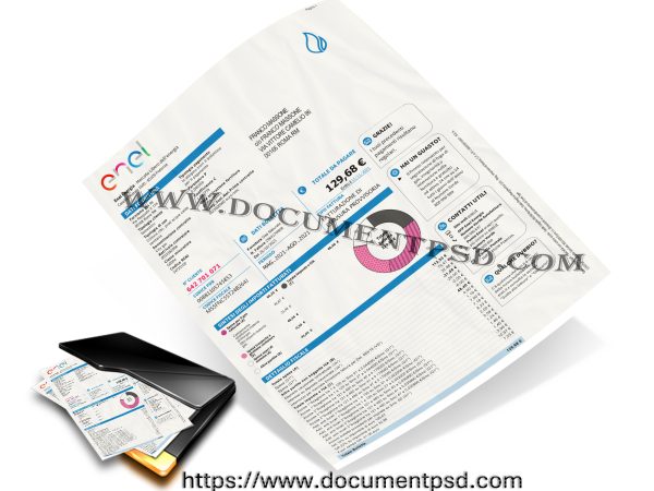 Enel Energia Gas Invoice PSD Template