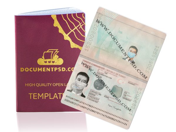 Turkey passport PSD Template