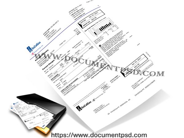 California SoCalGas Bill Template
