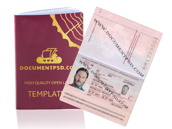 Moldova Passport PSD Template