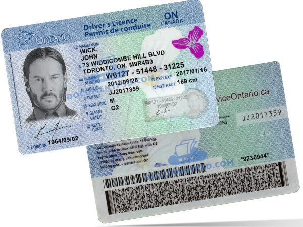 Ontario Driver License PSD Template
