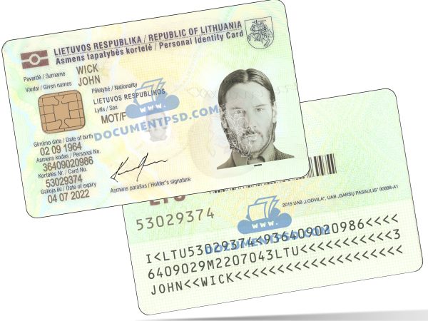 Lithuania ID Card PSD Template