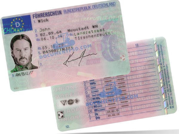 Germany Driver License new PSD Template