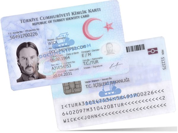 Turkey ID Card NEW PSD Template