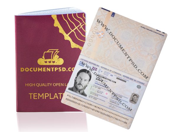 Lithuania Passport NEW PSD Template