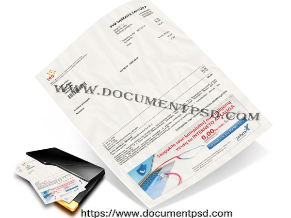 TEO PVM Sąskaita Faktūra PSD Template