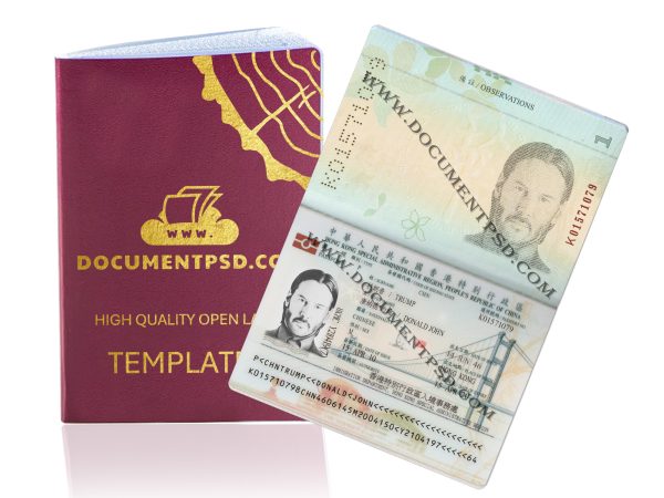 Hong Kong Passport PSD Template