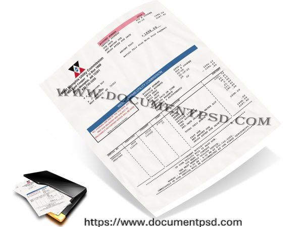 Arkansas Utility Bill PSD Template