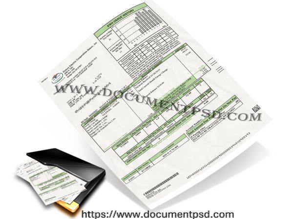 Victory Electric Cooperative Association Bill United States PSD Template