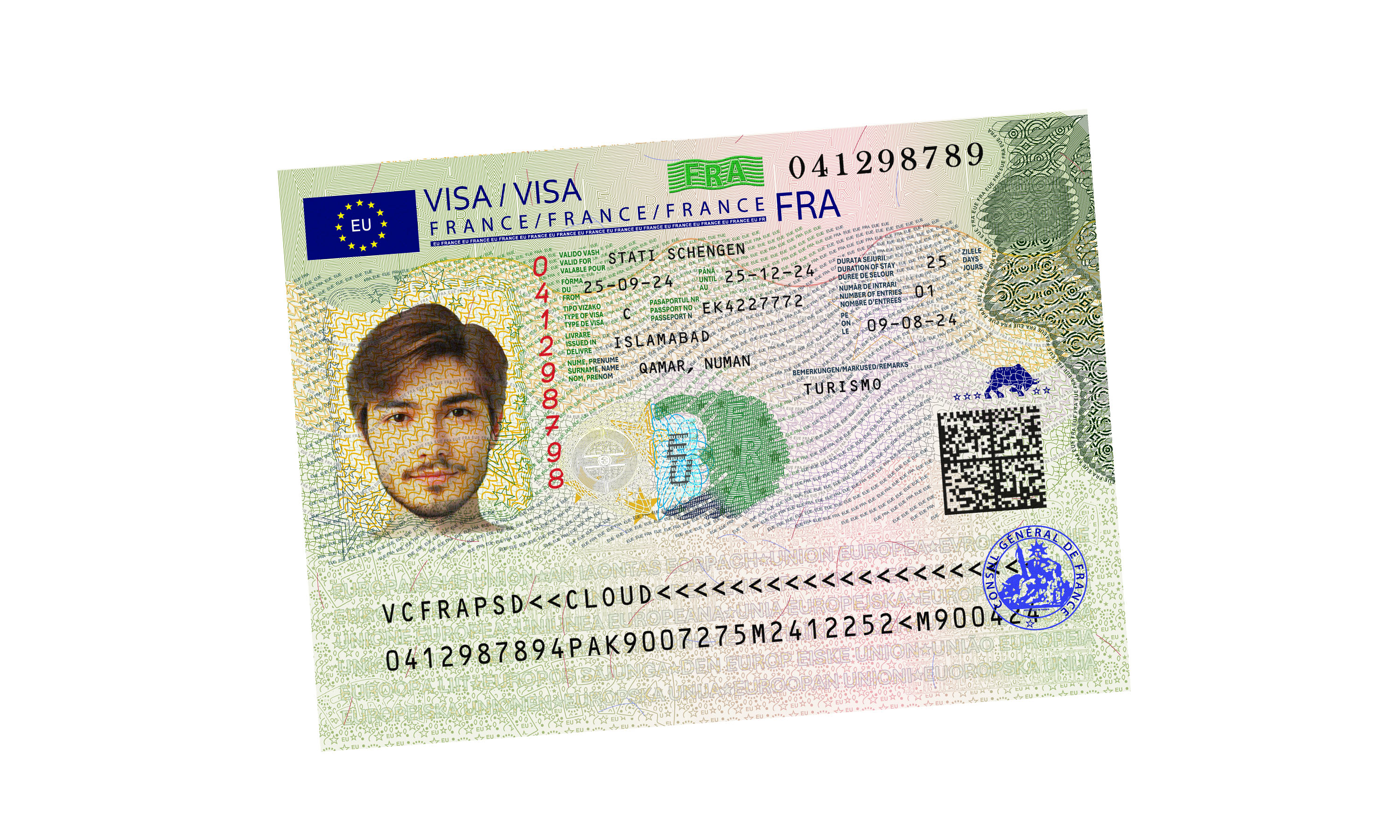 France Visa PSD Template