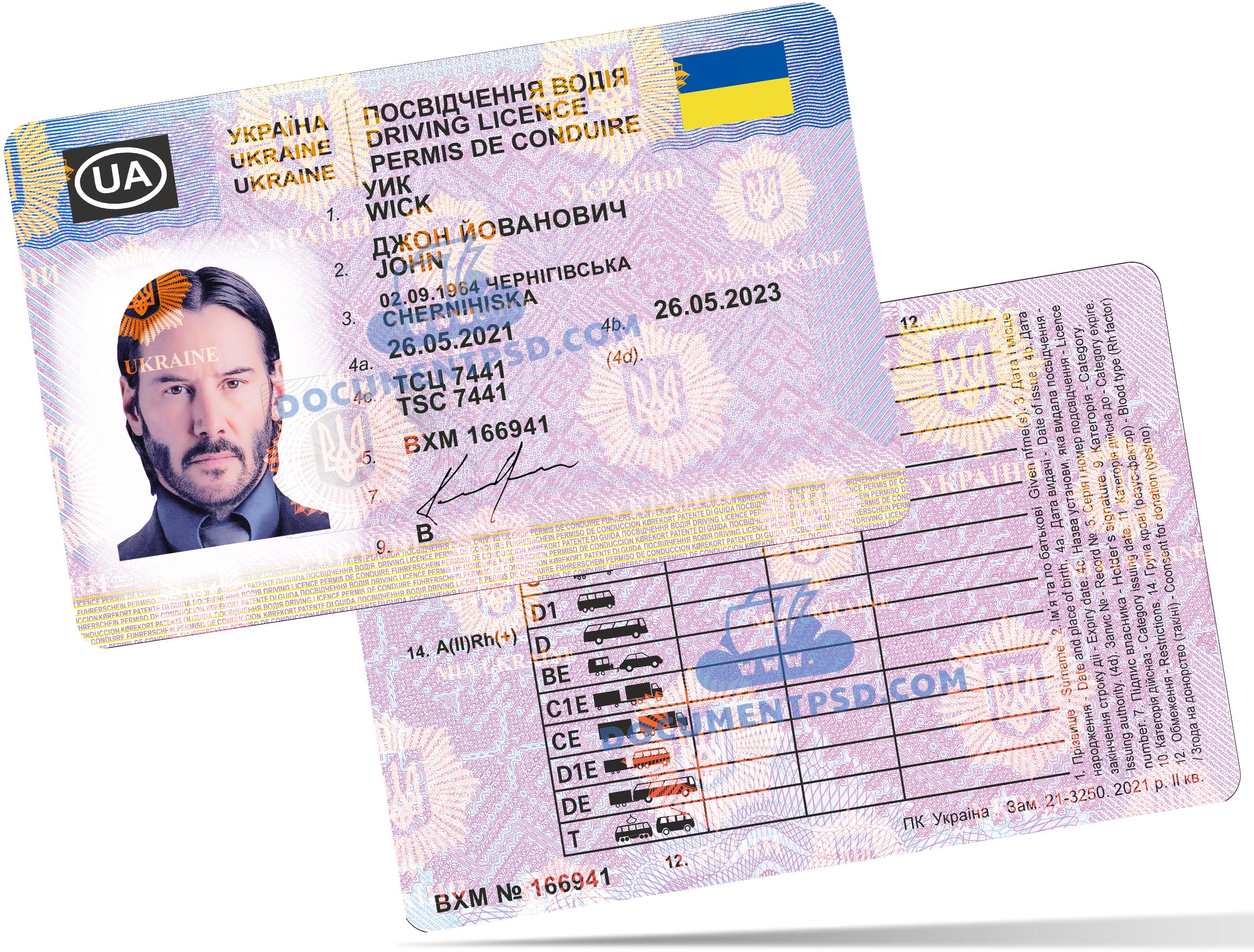Ukraine Driver License New PSD Template