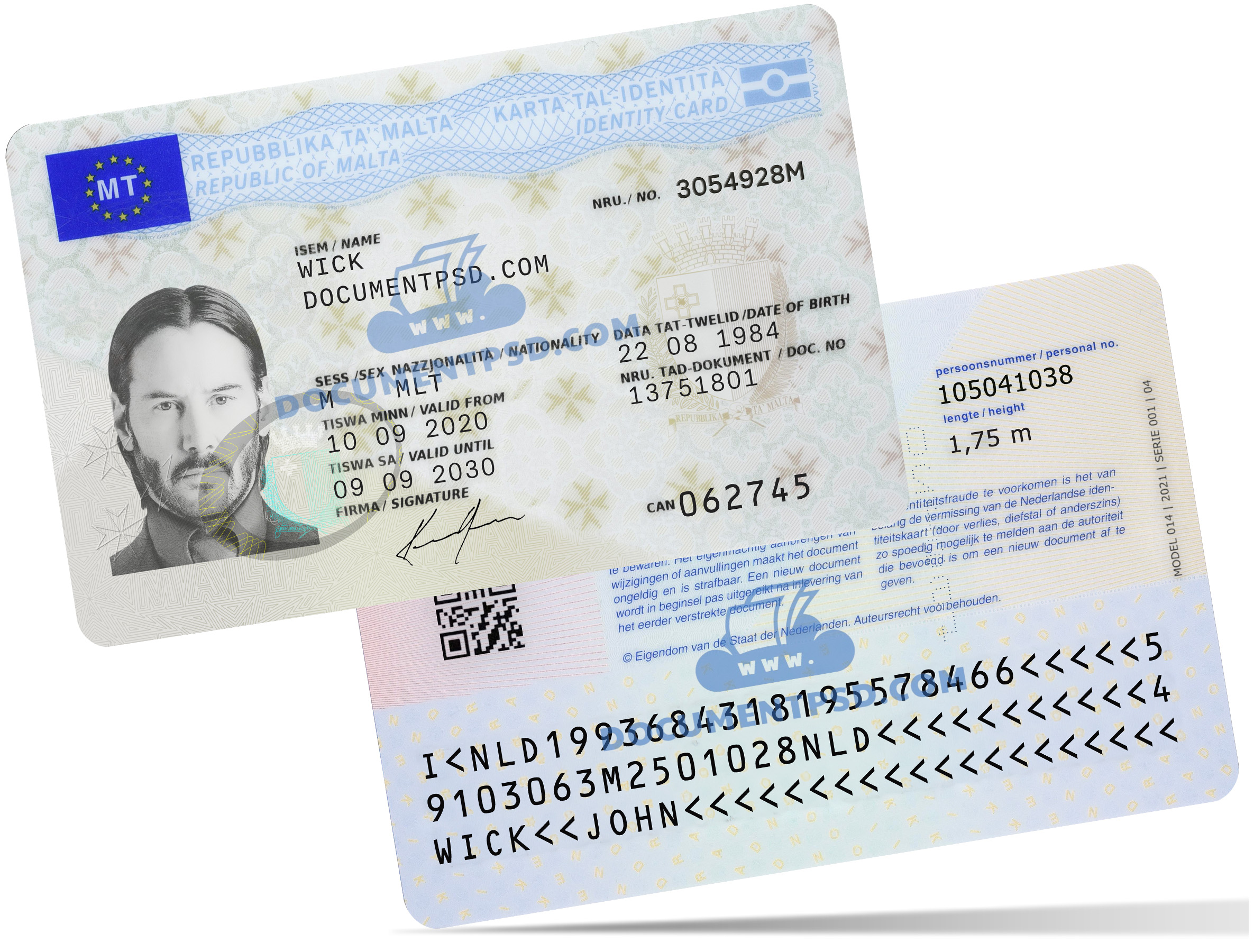 Malta ID Card NEW PSD Template