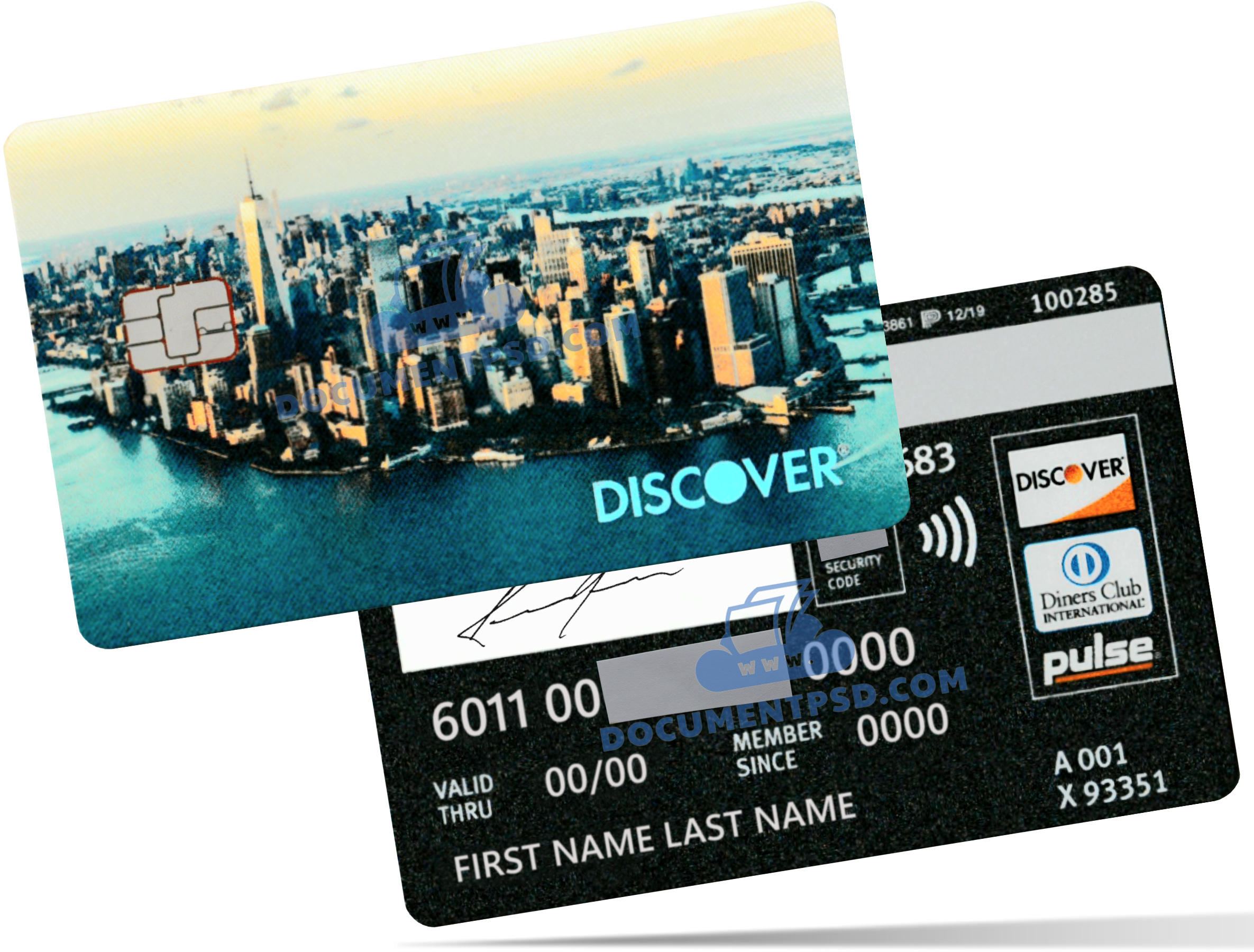 Discover City Credit card PSD Template