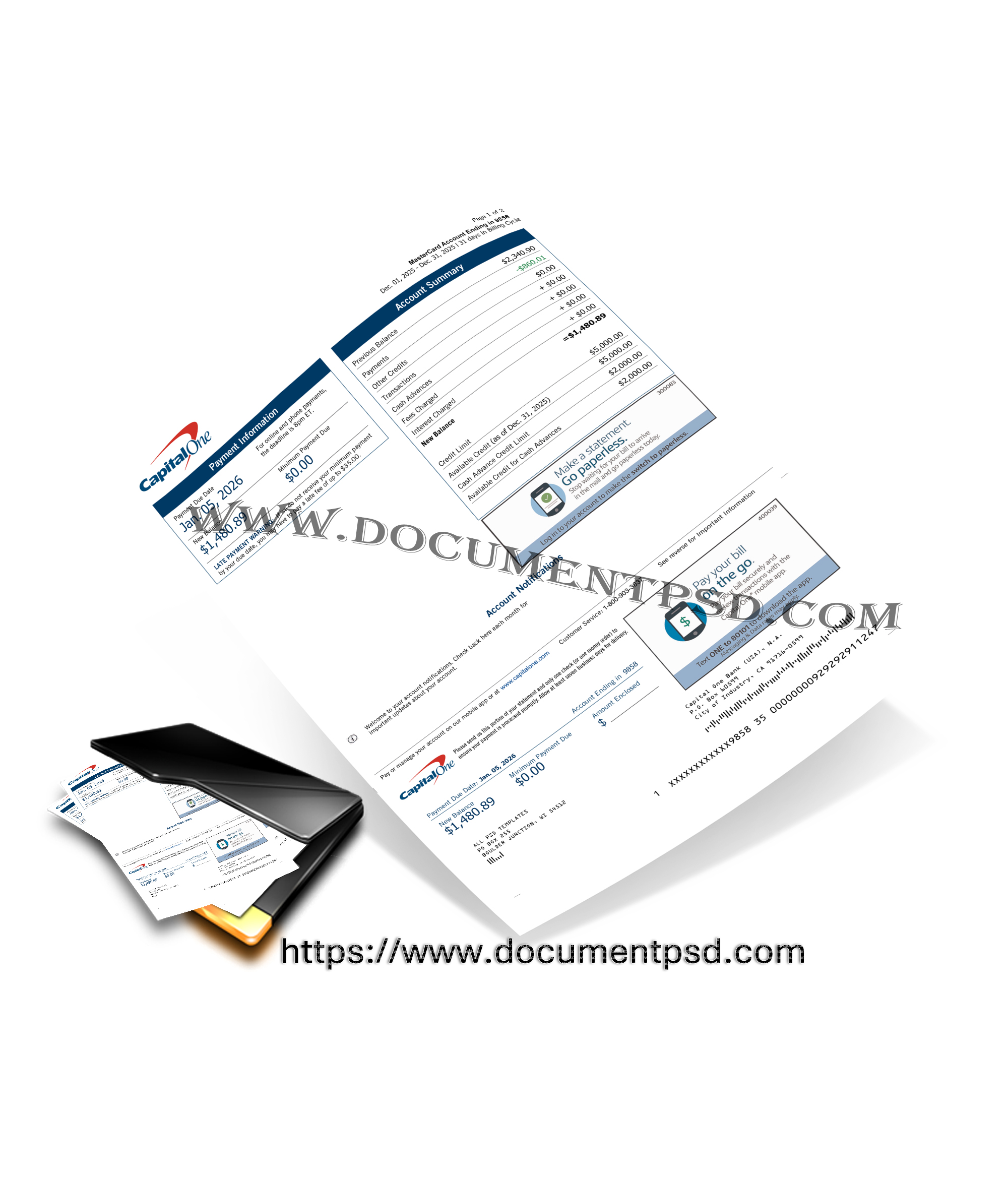 Capital One Credit Card Statement Template