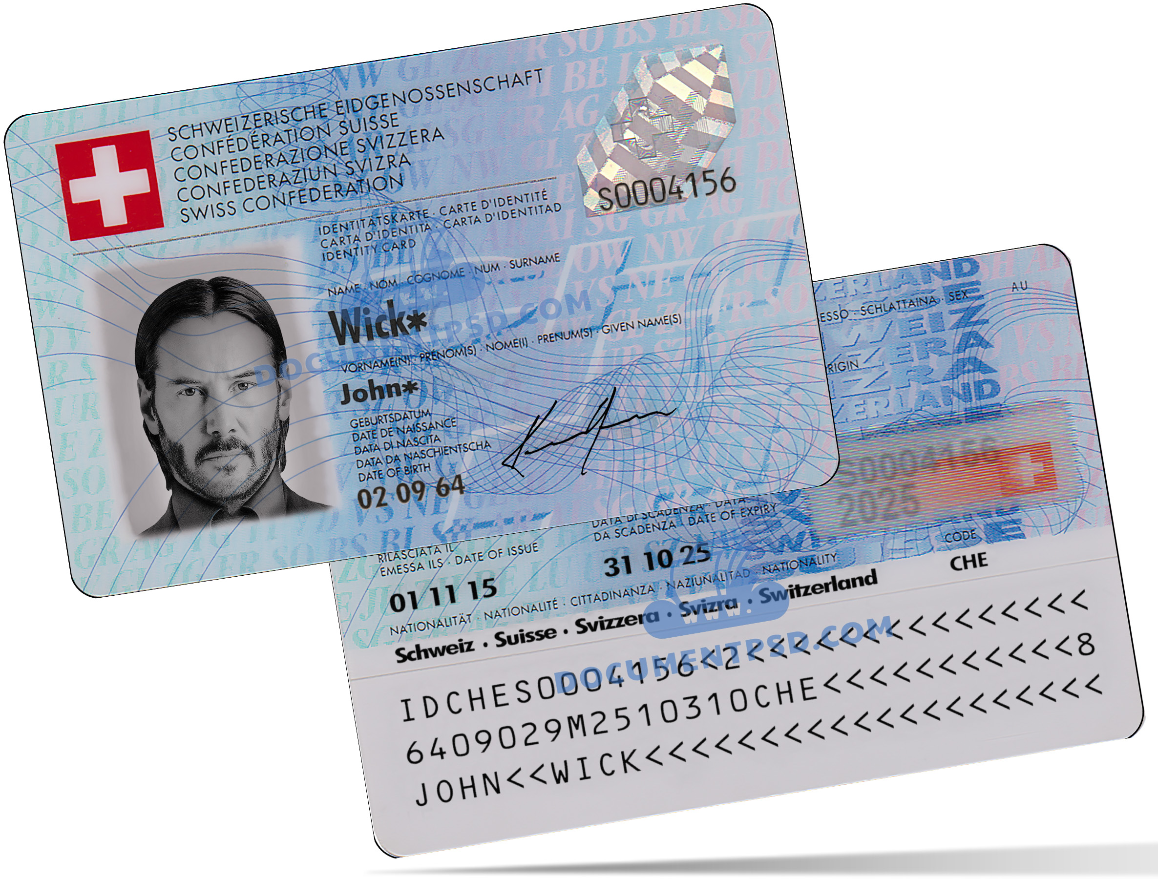 Switzerland ID CARD PSD Template