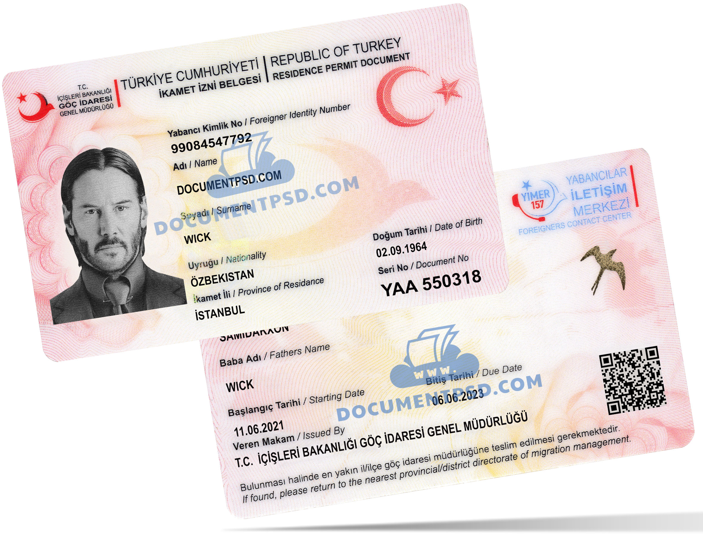 Türkiye Residence Permit PSD Template
