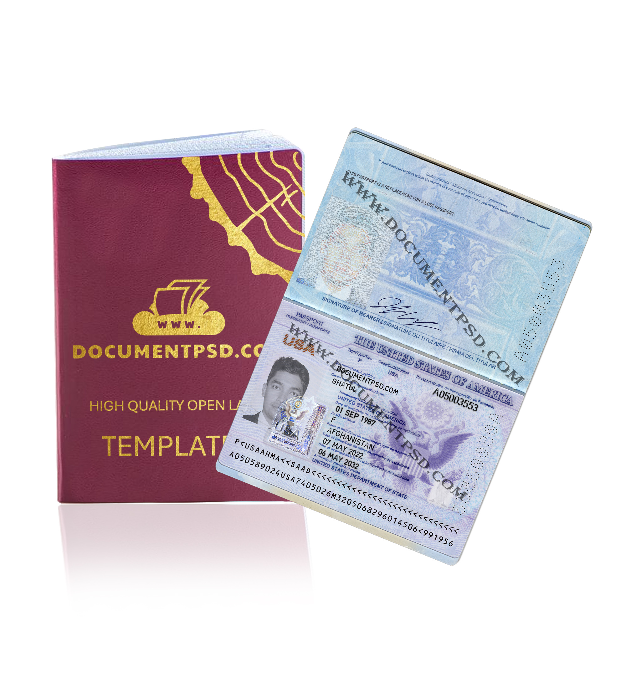 USA PASSPORT NEW BEST QUALITY PSD Template
