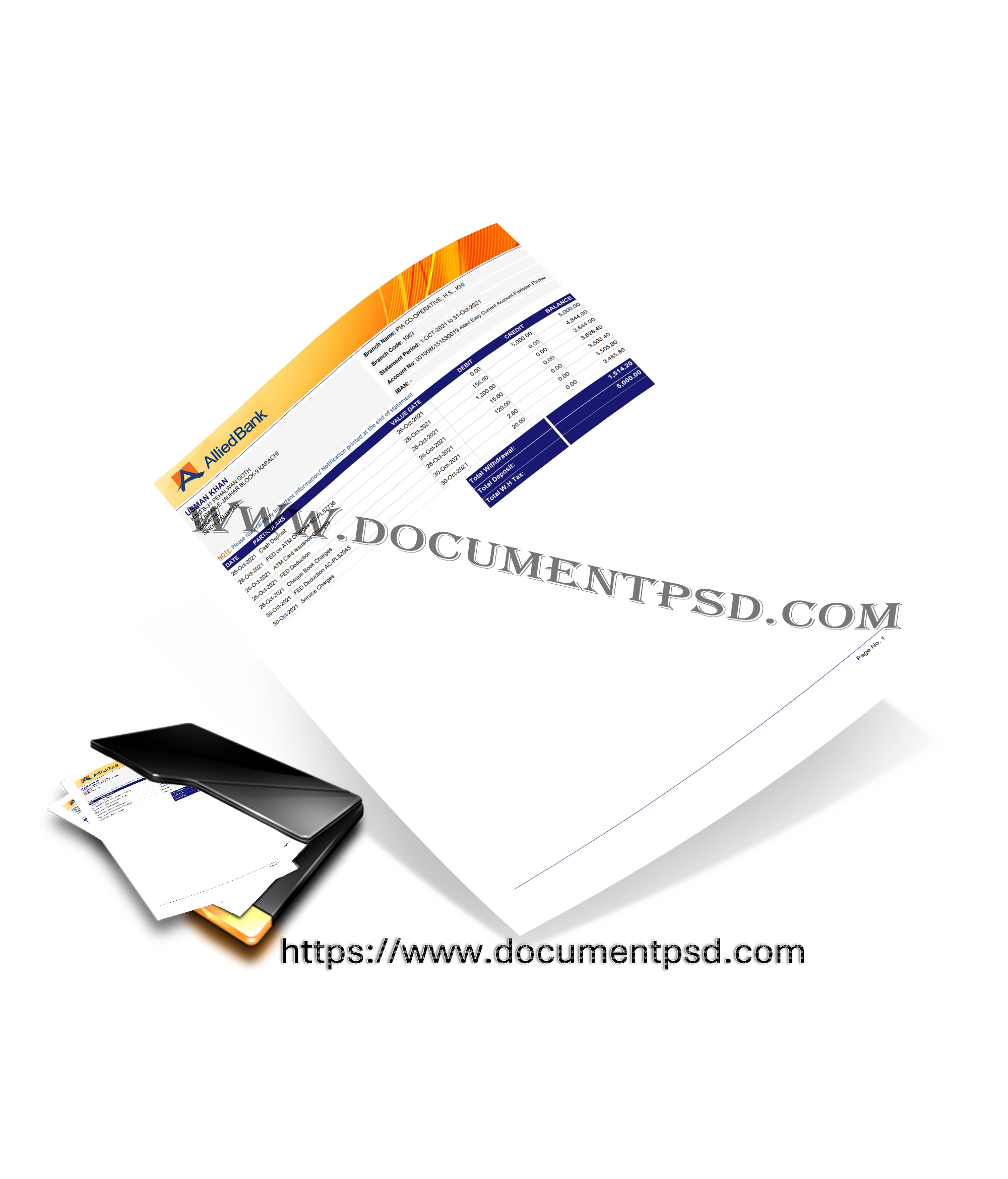 Allied Bank account statement Pakistan