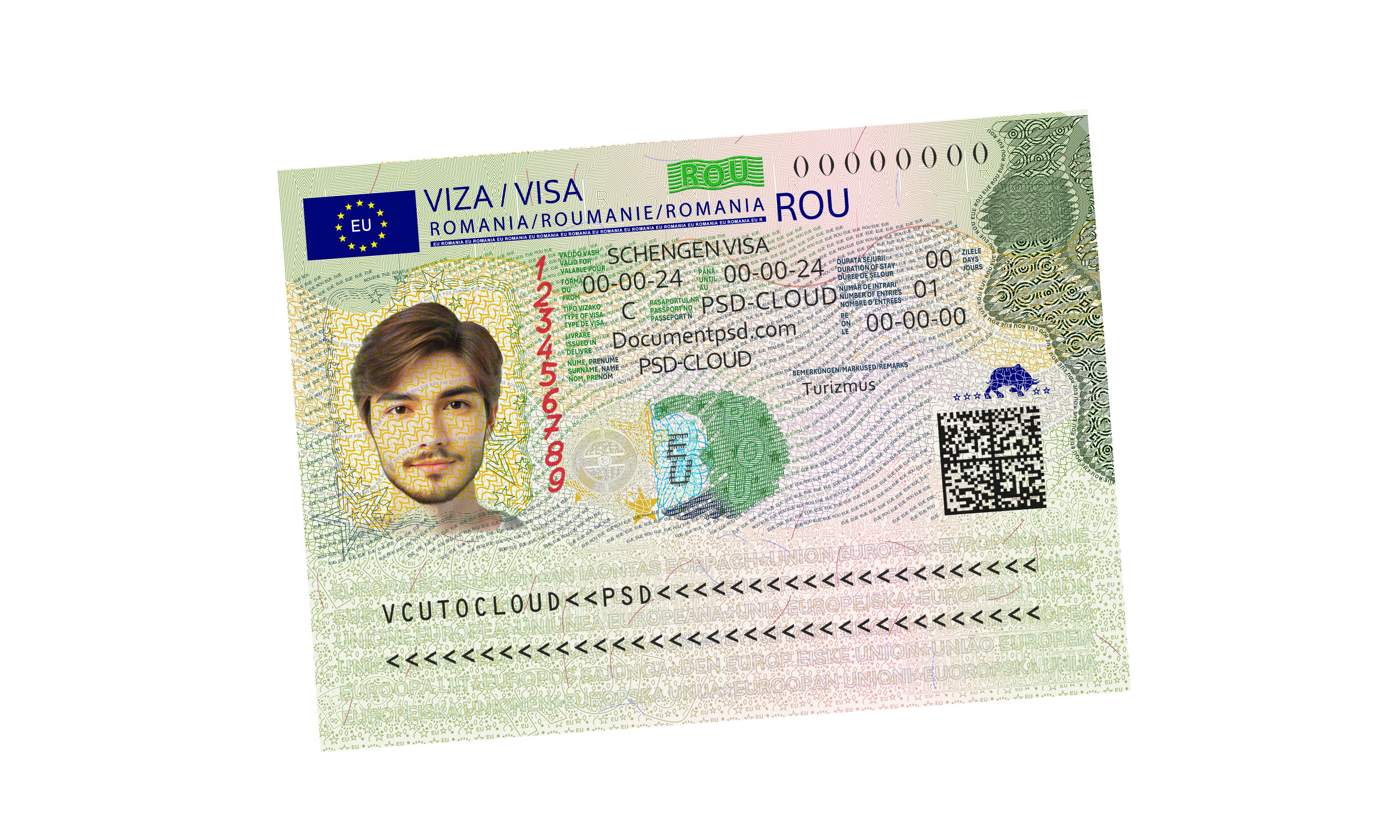 Romania Visa PSD Template