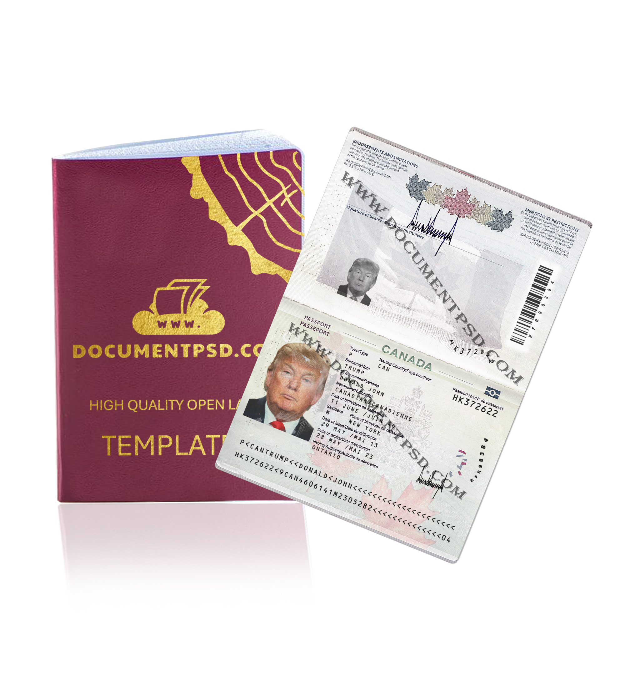 Canada Passport PSD Template
