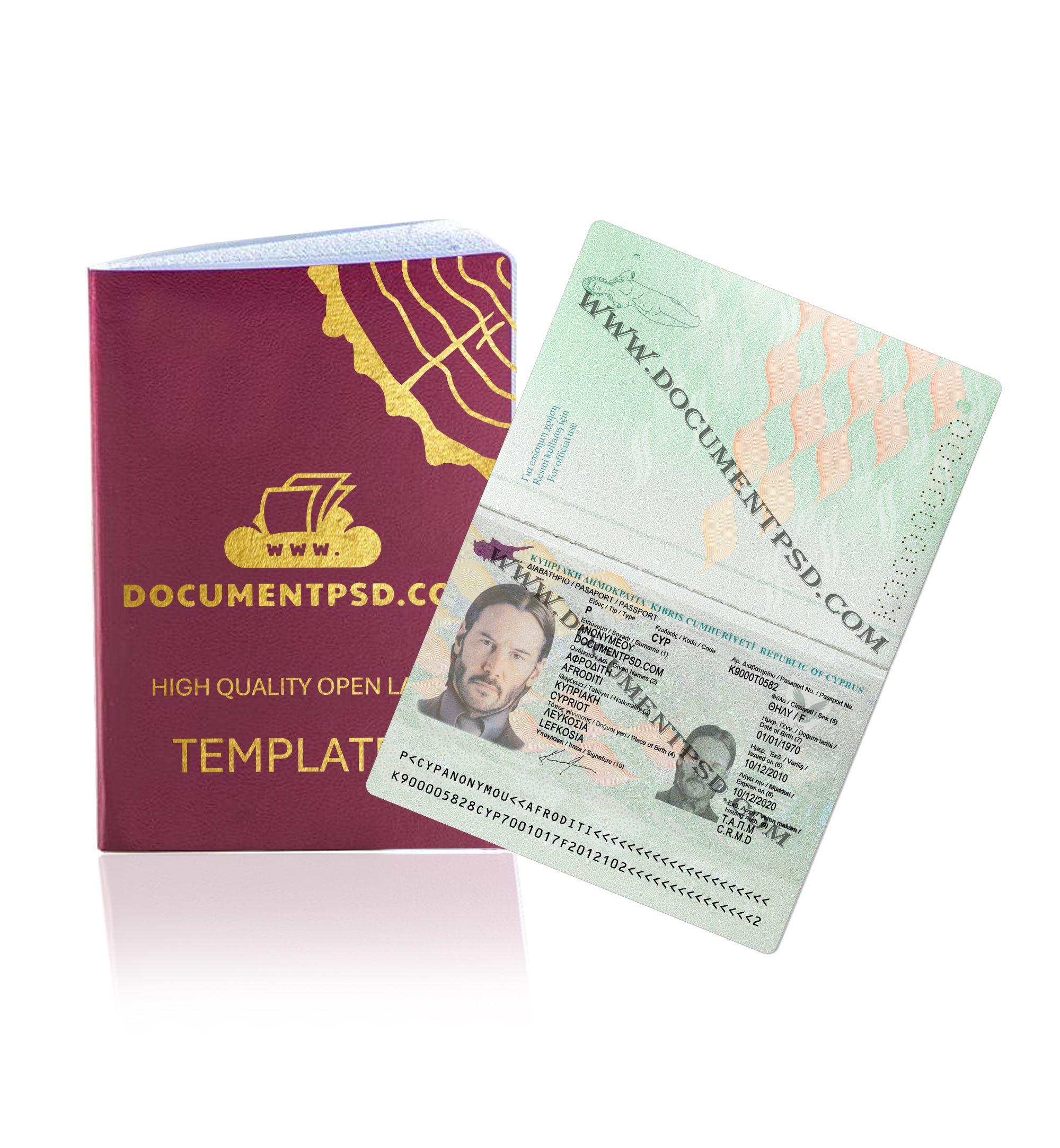Cyprus Passport NEW 2020 PSD Template