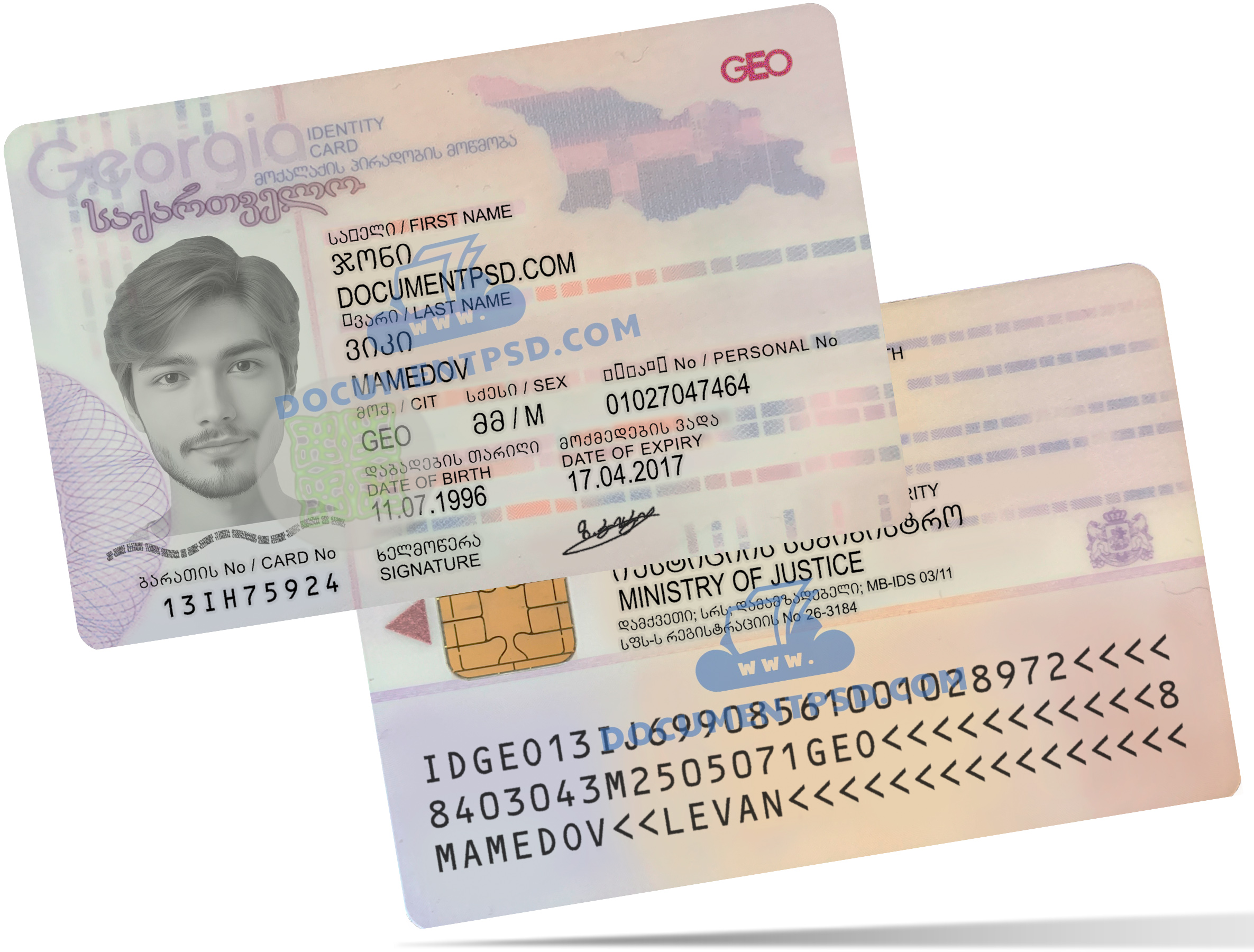 Georgia ID PSD Template