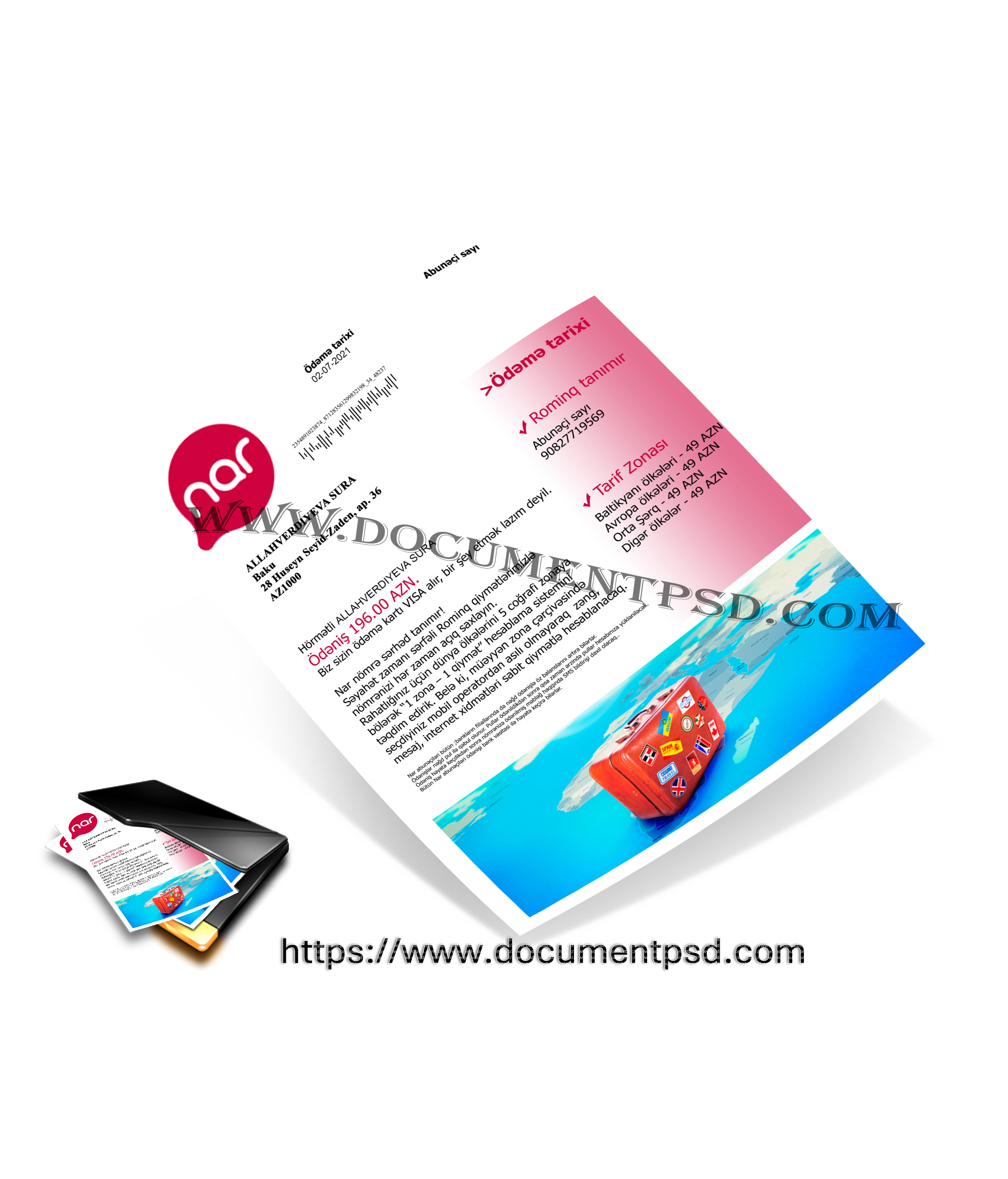 Nar Phone bill Azerbaijan
