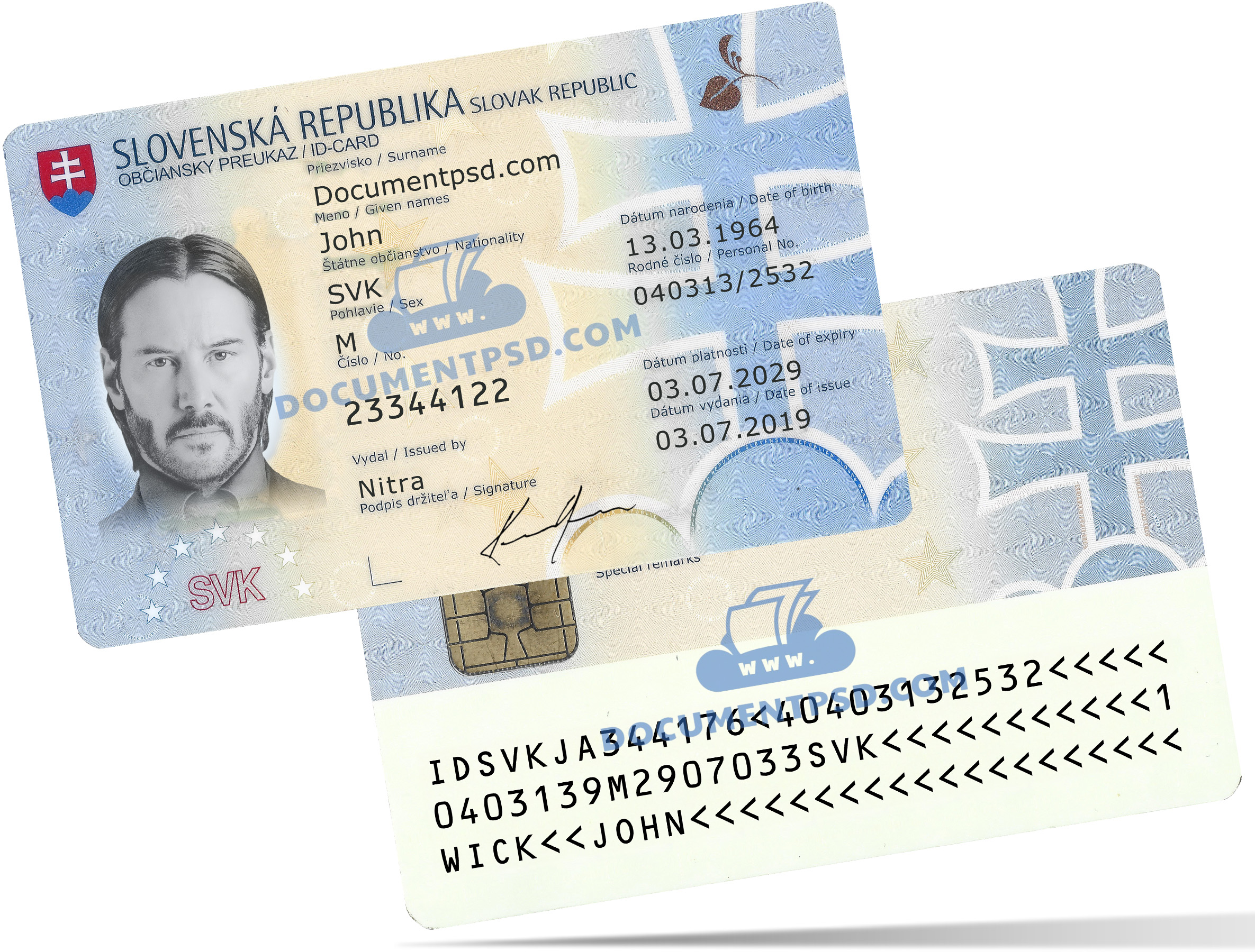 Slovakia ID 2019 PSD Template
