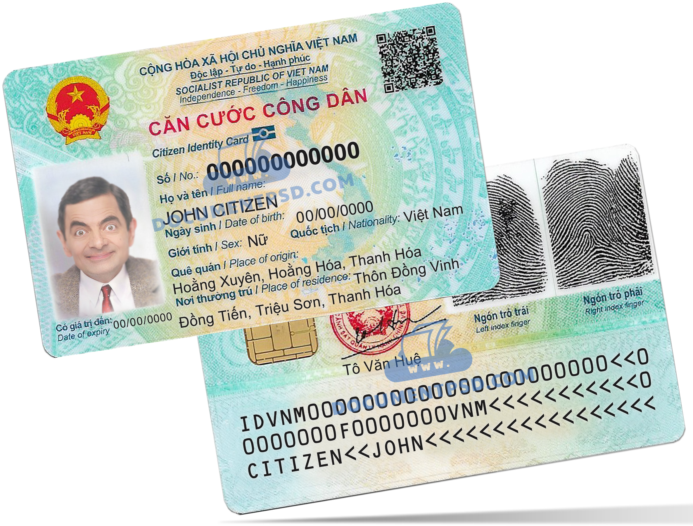 Vietnam ID Card PSD Template