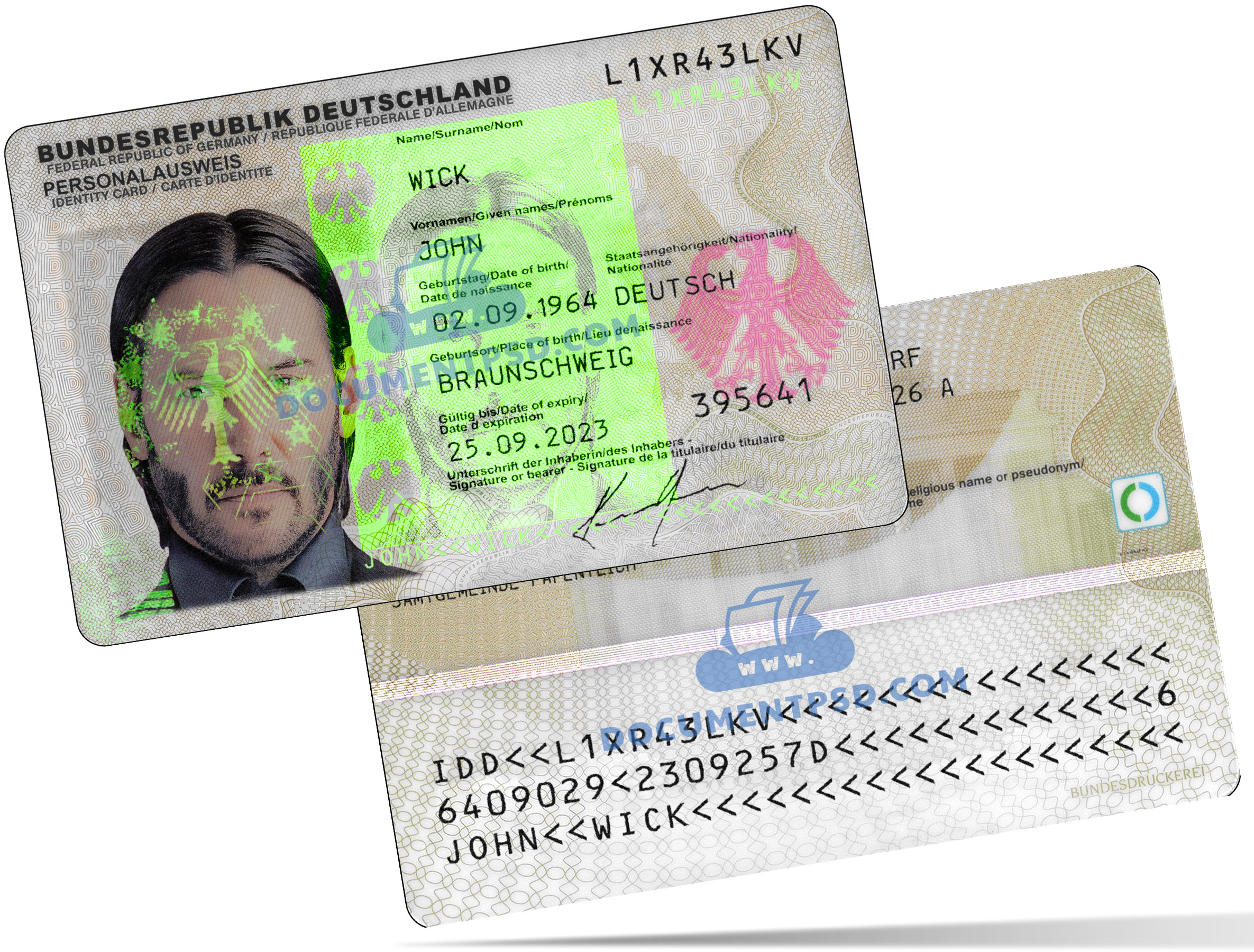 Germany ID Card PSD Template