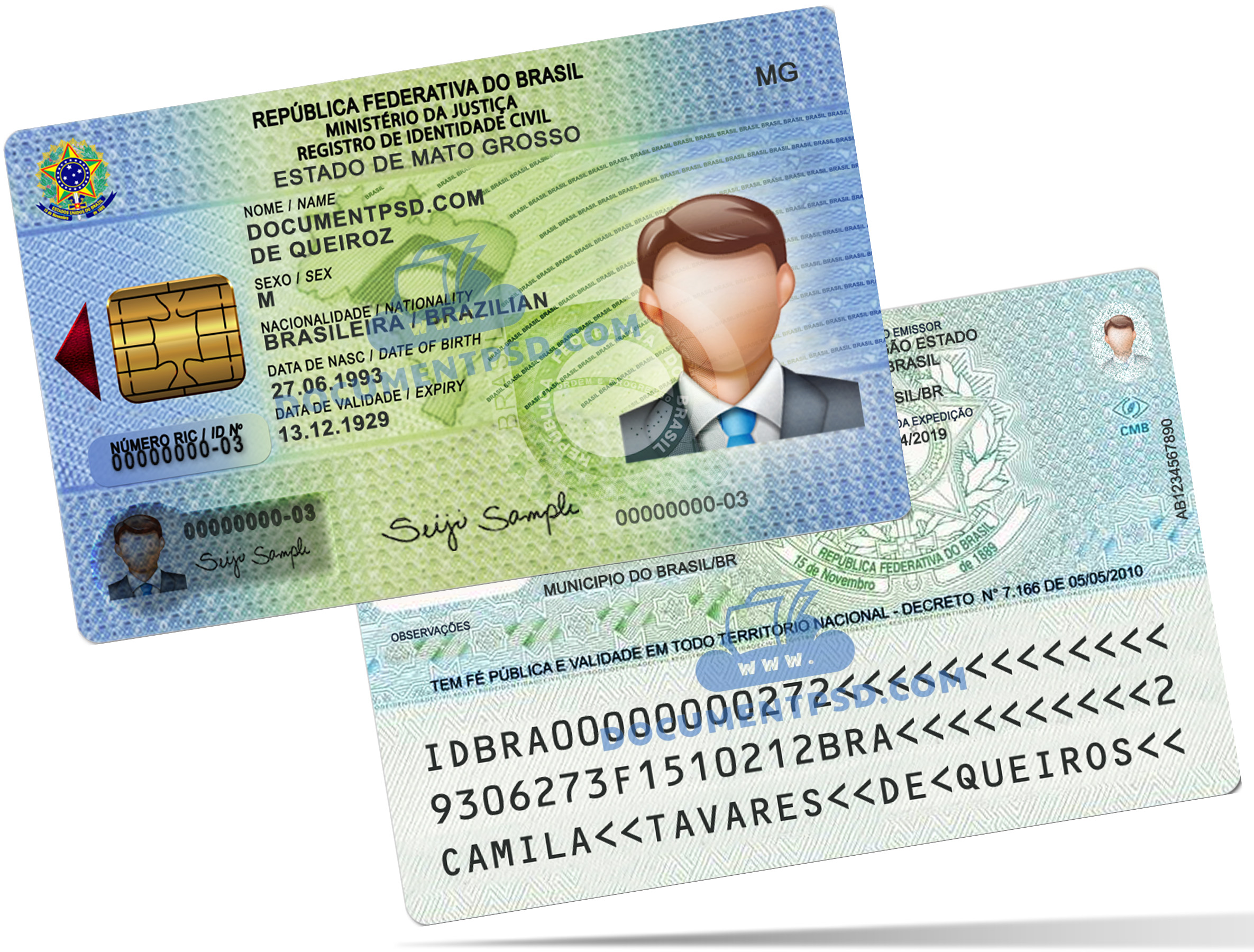 Brazil ID CARD PSD Template