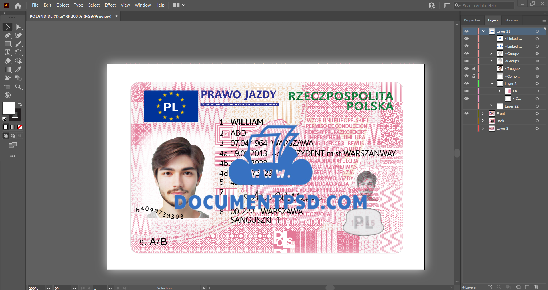 Poland Driver License VECTOR AI
