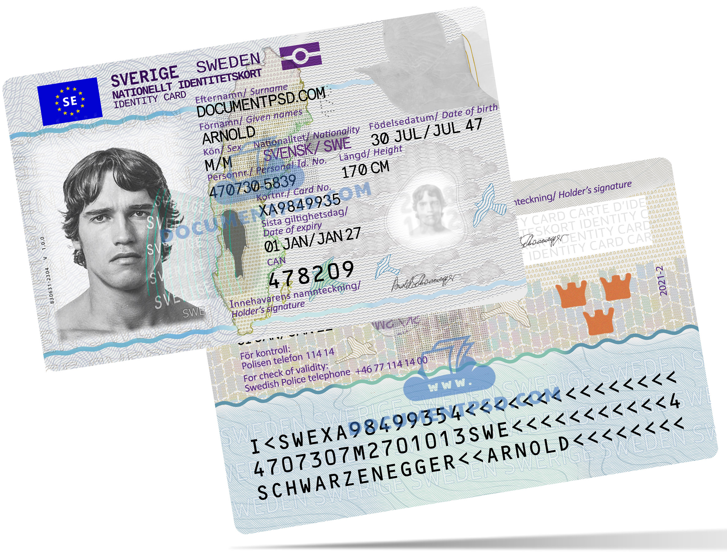 Sweden ID Card NEW 2022 PSD Template