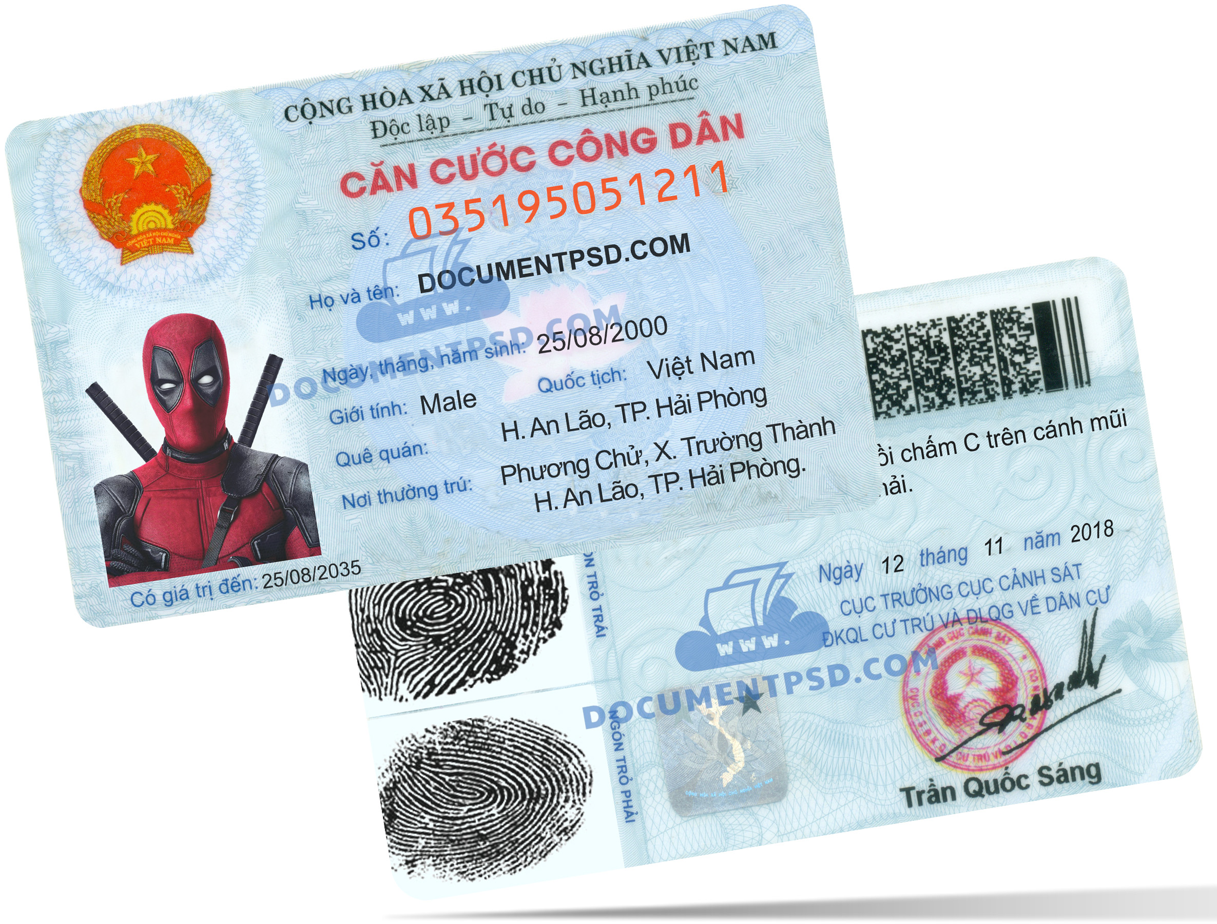 Vietnam ID Card PSD Template
