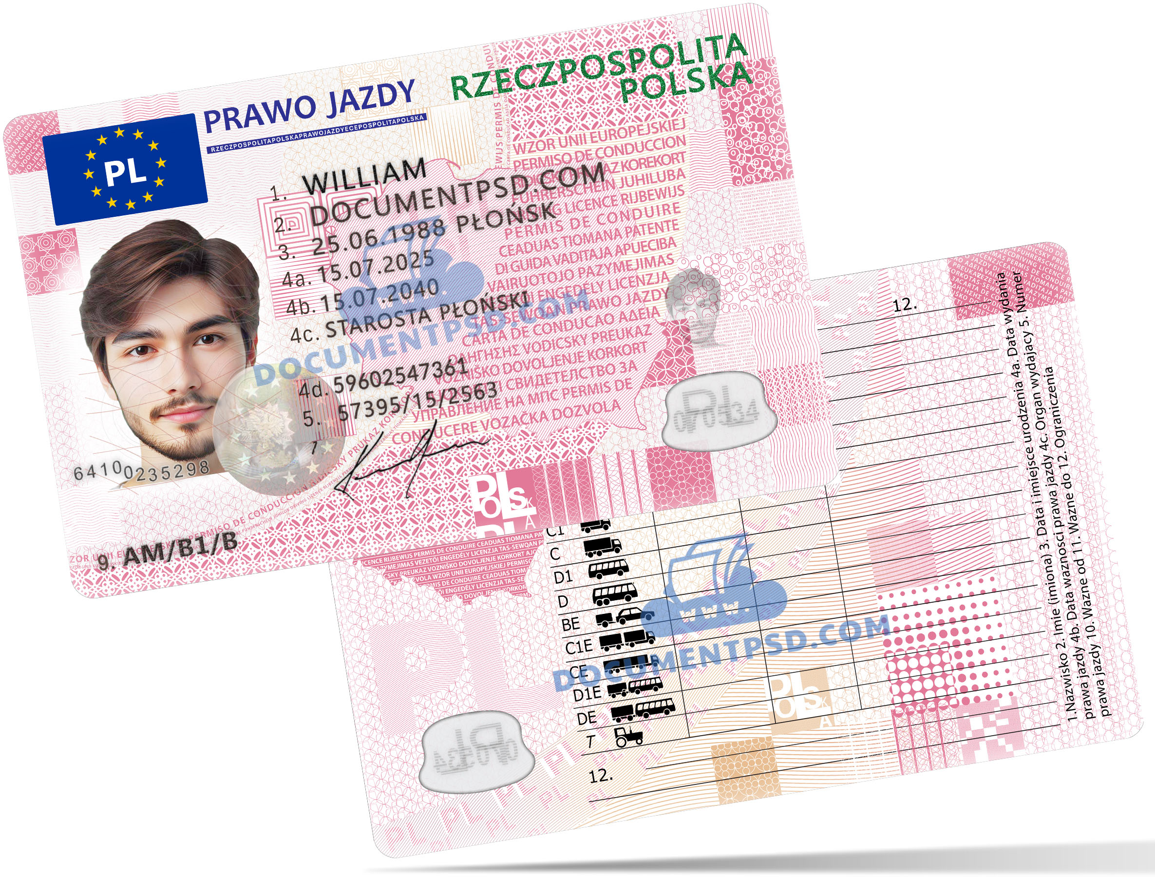 Poland Driver license  New PSD Template