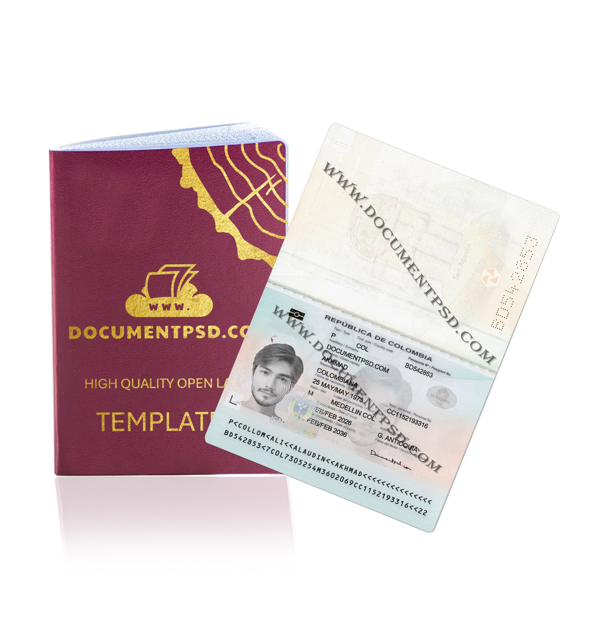 Colombia Passport NEW PSD Template