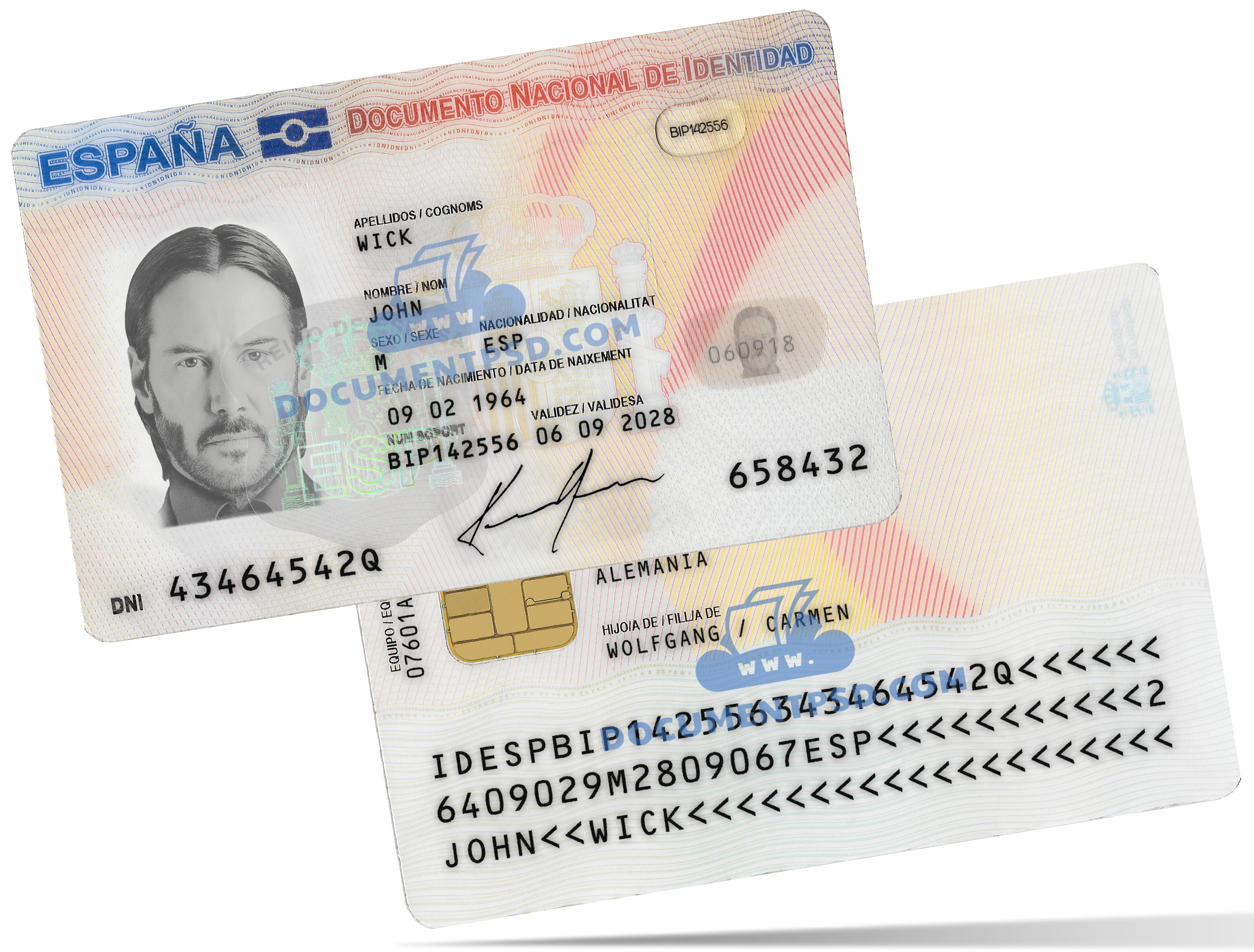 Spain ID Card 2015 PSD Template