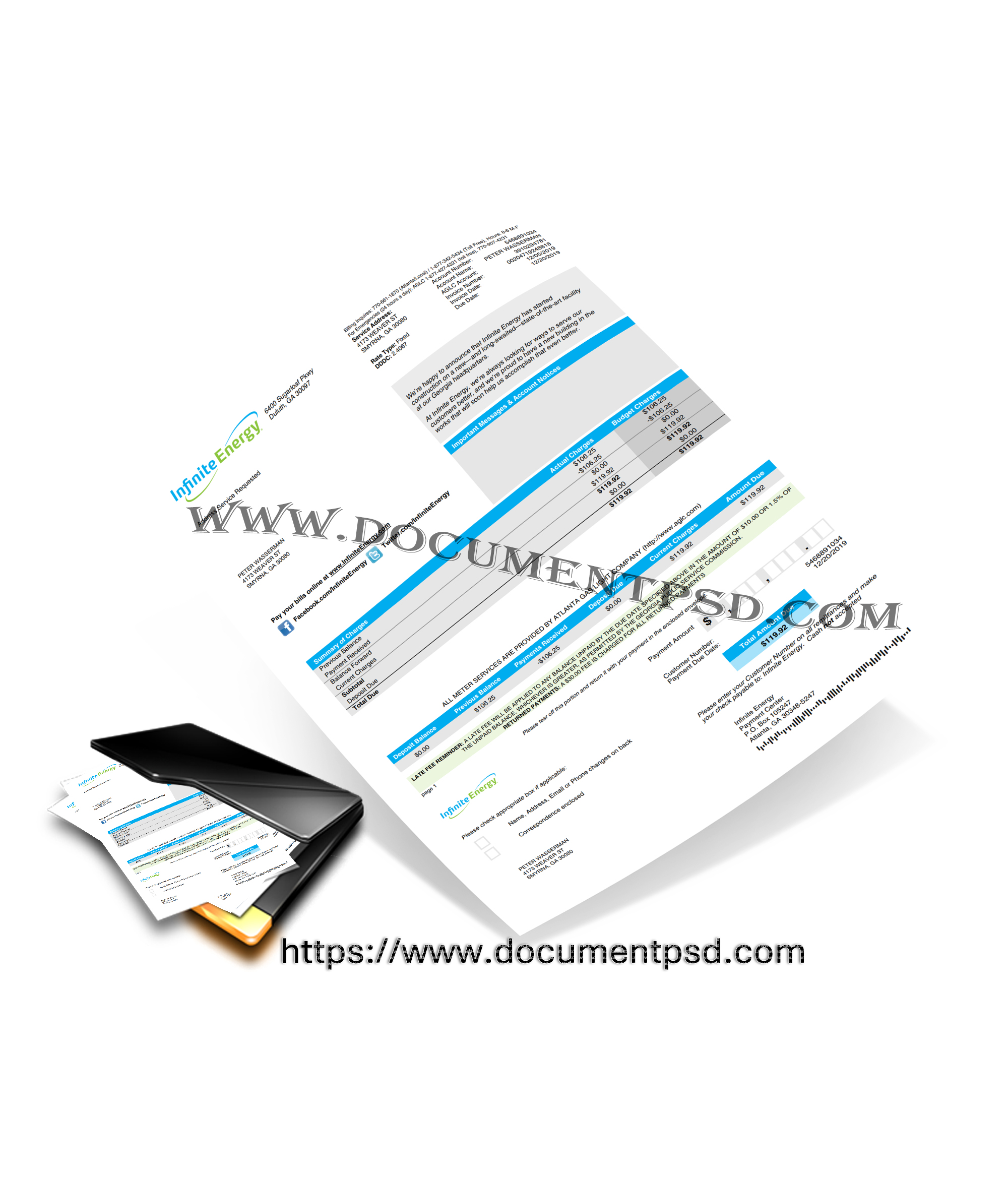 Infinite Energy Utility bill (Gas / Energy) USA Georgia