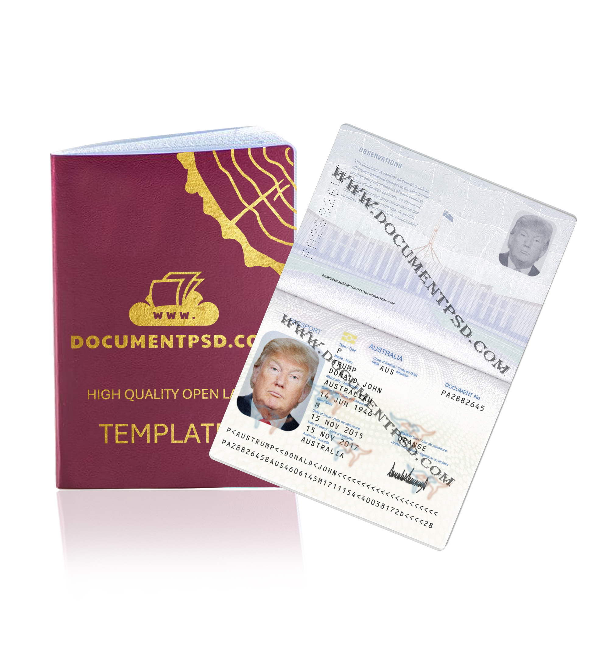 Australia Passport PSD Template