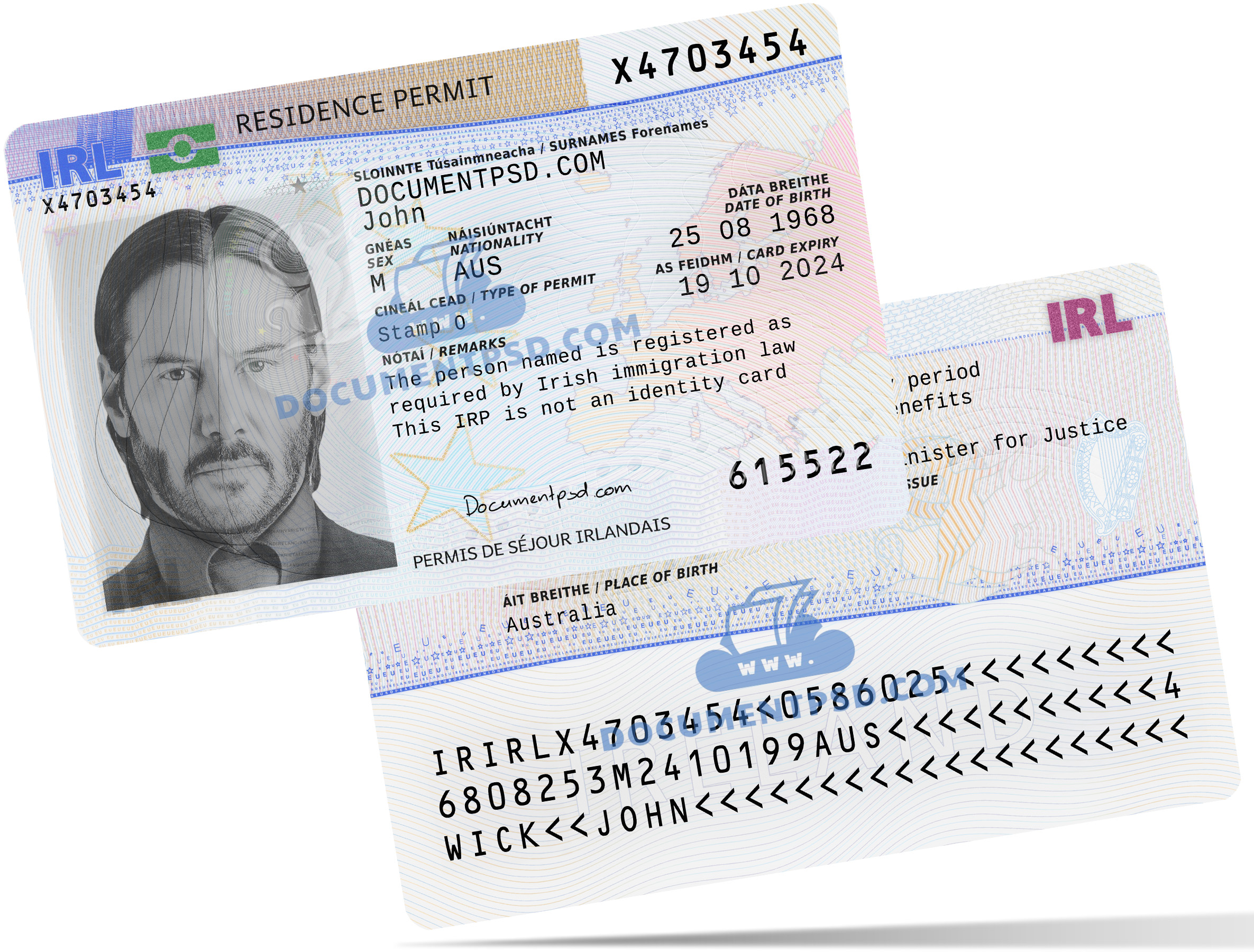 Ireland Resident Permit PSD Template