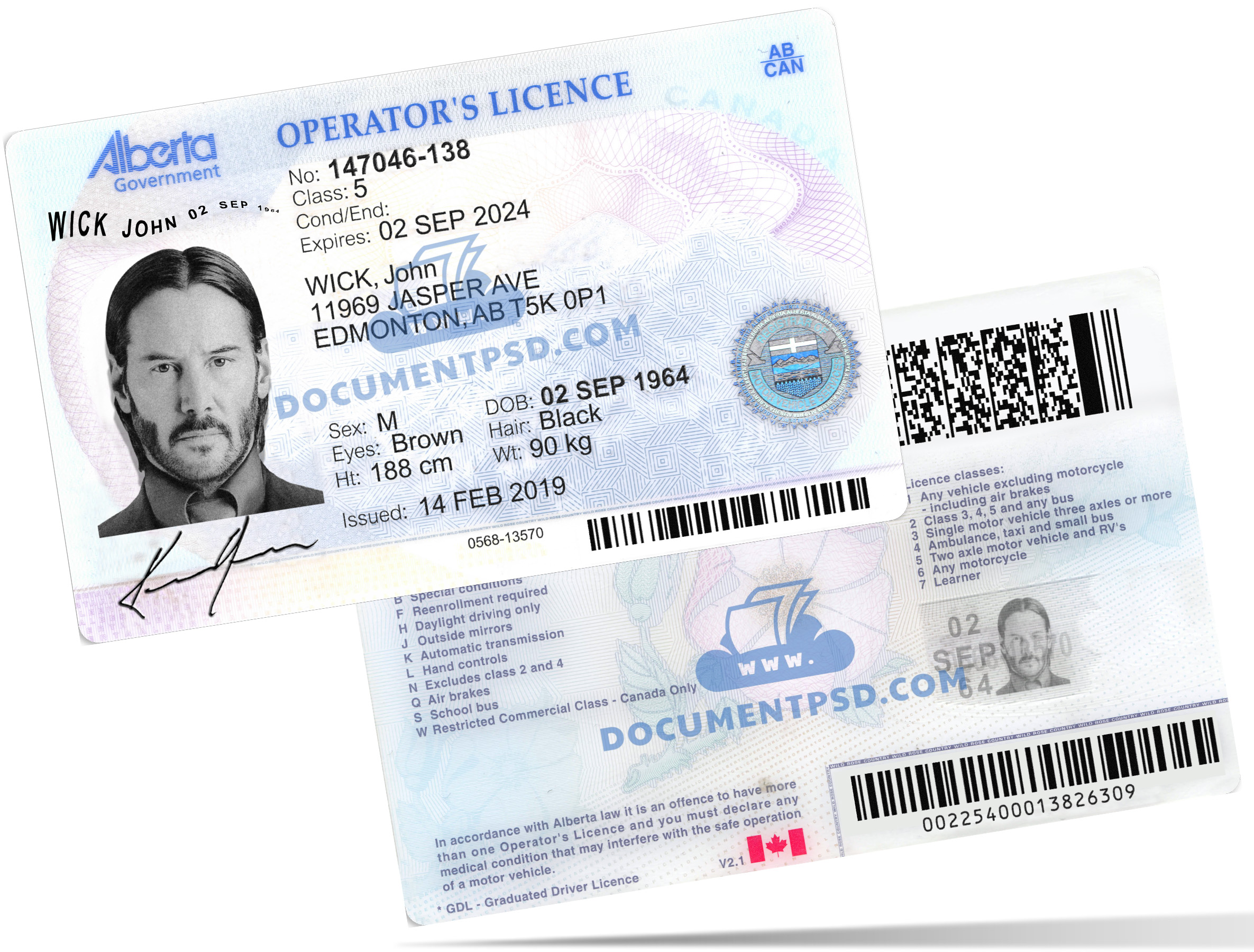 Alberta Driver License NEW PSD Template